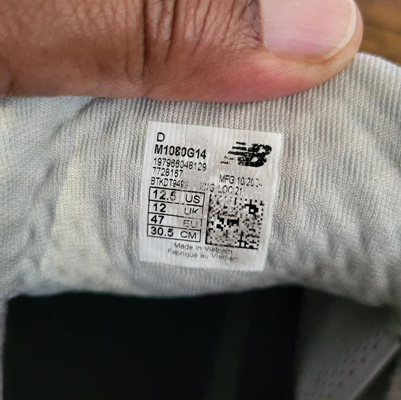 Men's New Balance V14 1080 Running Shoes - Gray with Red and Blue Accents - Picture 9 of 14